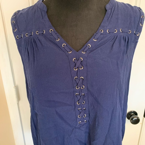 Torrid Blue Sleeveless Top sz 0 - Picture 2 of 3
